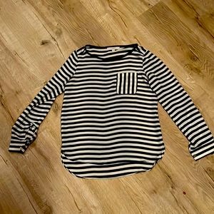 Ann Taylor Loft stripe sheer top. Size xs